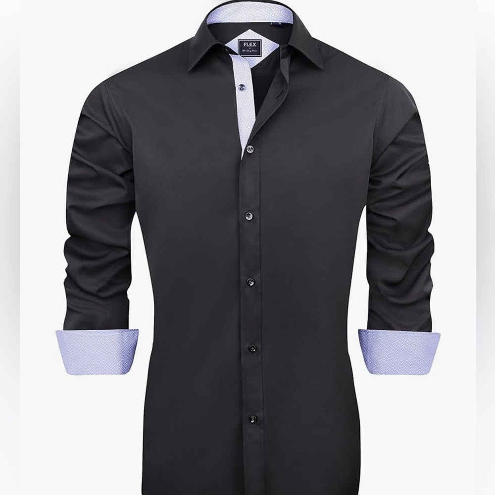 J.VER Casual Long Sleeve Stretch Dress Shirt Wrinkle-Free Regular Fit XL